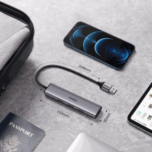 Ugreen šakotuvas CM473 USB-A pilkas Ugreen šakotuvas CM473 USB-A pilkas