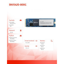 SYNOLOGY SNV5420-800G 800GB M.2 2280 SSD 3000MB / s skaitymo 1000MB / s rašymo