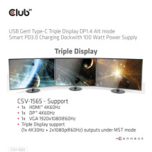 Stotis / replikatorius Club 3D USB-C (CSV-1565)