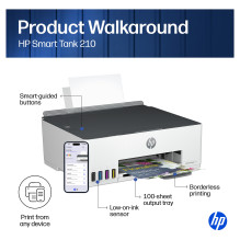 HP Smart Tank 210 Spausdintuvo nuotraukų spausdintuvas