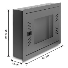 12" tinklo spintelė / valdymo spintelė su nuimamu priekiniu dangčiu, 6U, juoda 12" tinklo spintelė / valdymo spintelė su nuimamu priekiniu dangčiu, 6U, juoda
