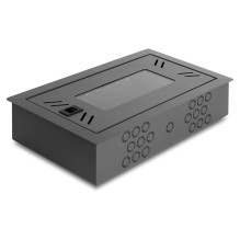12" tinklo spintelė / valdymo spintelė su nuimamu priekiniu dangčiu, 4U, juoda