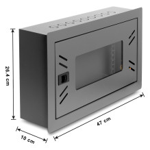 12" tinklo spintelė / valdymo spintelė su nuimamu priekiniu dangčiu, 4U, juoda