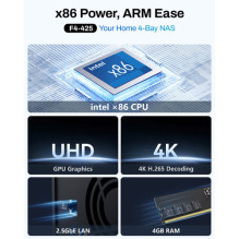 TERRAMASTER F4-425, 4bay NAS, 4GB DDR4 (From Hard Drive)
