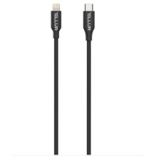 „Tellur“ duomenų kabelis „Apple MFI“ sertifikuotas C tipo iki „Lightning 1m Black“.