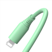 „Tellur“ silikoninis USB kabelis su „Lightning“ 3A 1 m žalias