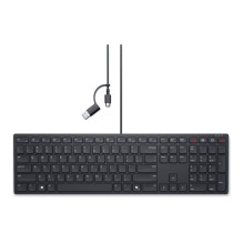 „Dell“ bendradarbiavimo klaviatūra KB525C laidinė klaviatūra JAV (QWERTY) juoda USB-C