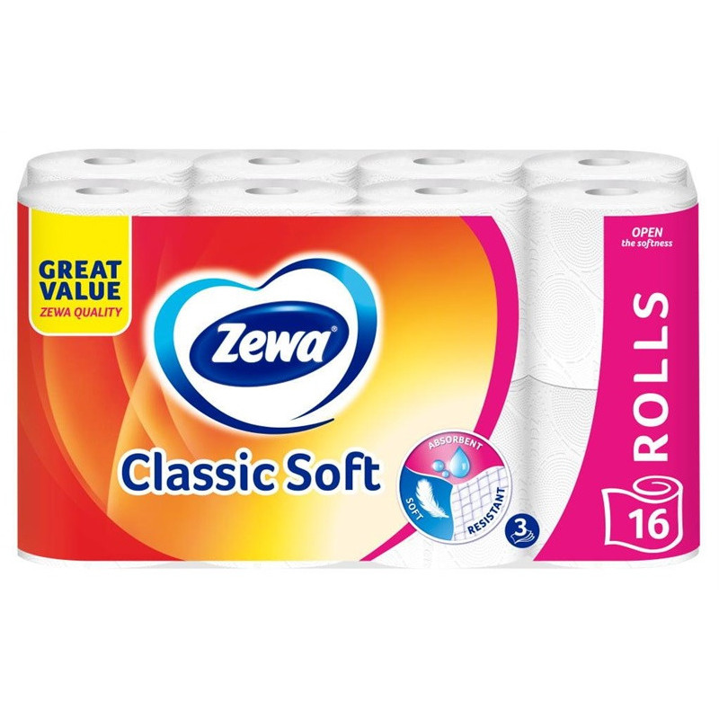 Tualetinis popierius Zewa Classic Soft, 3 sl, 16 vnt.