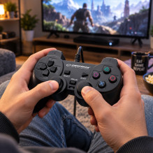 Esperanza EG106 žaidimų valdiklis, vairasvirtė, asmeninis kompiuteris, PlayStation 2, PlayStation 3, analoginis / skaitm