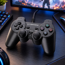 Esperanza EG106 žaidimų valdiklis, vairasvirtė, asmeninis kompiuteris, PlayStation 2, PlayStation 3, analoginis / skaitm