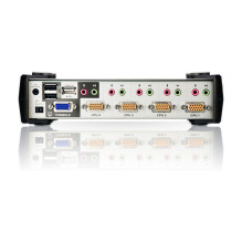 DATA KVM Desktop Switch 4-Port USB - PS / 2 VGA KVM Switch with Audio &amp; USB 2.0 Hub (KVM Cables included) ATEN