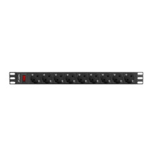 Lanberg Lanberg PDU-09F-0300-BK power distribution unit (PDU) 9 AC outlet(s) 1U Black Grey