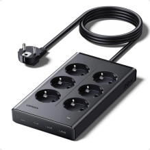 Ugreen UGREEN S622 Power Strip 6xAC + 3xUSB + USB-C GaN 1.5m (Black) Ugreen UGREEN S622 Power Strip 6xAC + 3xUSB + USB-C GaN 1.5m (Black)