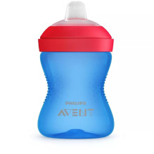 Philips Philips Avent Mano tvirtas mokymosi puodelis su minkštu snapeliu 300ml 9M + mėlynas SCF802 / 01 Philips Philips Avent Mano tvirtas mokymosi puodelis su minkštu snapeliu 300ml 9M + mėlynas SCF802 / 01