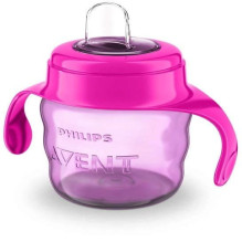 Philips Philips Avent Easy Gurkšnokite treniruočių puodelį su rankenėlėmis 6M + 200ml silikoninis snapelis rožinis SCF55 Philips Philips Avent Easy Gurkšnokite treniruočių puodelį su rankenėlėmis 6M + 200ml silikoninis snapelis rožinis SCF55