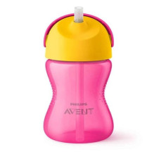 Philips Philips AVENT Puodelis su lanksčiu šiaudeliu 300 ml 12M + rožinis SCF798 / 02 Philips Philips AVENT Puodelis su lanksčiu šiaudeliu 300 ml 12M + rožinis SCF798 / 02