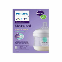 Philips Avent Philips Avent Natural Response buteliukas nuo dieglių su AirFree vožtuvu, 125 ml, naujagimio žindukas, 0 m Philips Avent Philips Avent Natural Response buteliukas nuo dieglių su AirFree vožtuvu, 125 ml, naujagimio žindukas, 0 m