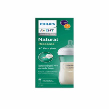 Philips Philips Avent Natural „Response“ stiklinis kūdikių buteliukas, 240 ml, lėtos tėkmės žindukas 1m + SCY933 / 01 Philips Philips Avent Natural „Response“ stiklinis kūdikių buteliukas, 240 ml, lėtos tėkmės žindukas 1m + SCY933 / 01