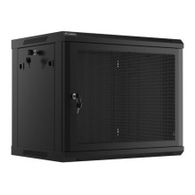 Lanberg Pakabinama spintelė 19 colių 9U 600x450 perforuotos durelės (plokščios pakuotės), juodos
