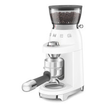 Smeg Coffee Grinder CGF03WHEU, 15 Grind Settings, 240g Bean Container, 150W, White