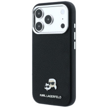 Karl Lagerfeld Karl Lagerfeld Grained Heads Metal MagSafe Case for iPhone 17 Pro / 18 Pro - Black Karl Lagerfeld Karl Lagerfeld Grained Heads Metal MagSafe Case for iPhone 17 Pro / 18 Pro - Black