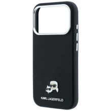 Karl Lagerfeld Karl Lagerfeld Grained Heads Metal MagSafe Case for iPhone 17 Pro / 18 Pro - Black Karl Lagerfeld Karl Lagerfeld Grained Heads Metal MagSafe Case for iPhone 17 Pro / 18 Pro - Black