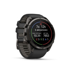 Garmin Fenix 9 Pro - 51mm Carbon Gray DLC Titanium with Black / Pebble Grey Silicone Band