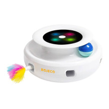 Pet Toy - Rojeco 2 In 1 Interactive Cat Toy (5 modes, 3 feathers, 2 balls)