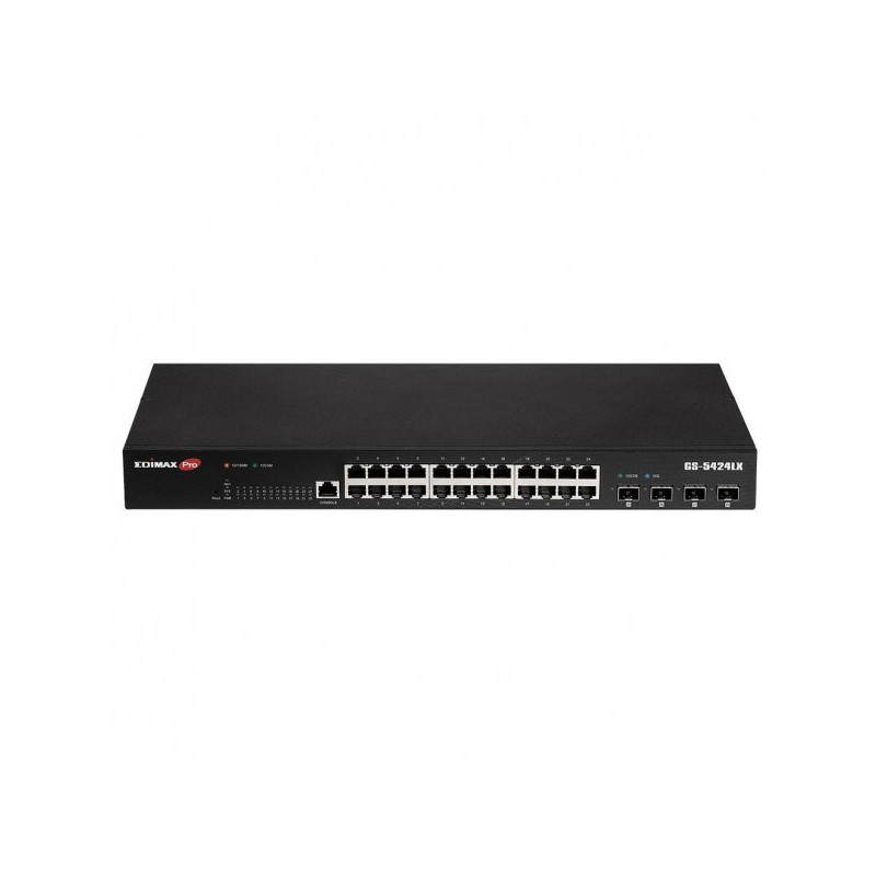 Edimax 28 prievadų gigabito tinklo komutatorius su 4 x 10GbE SFP+ prievadais