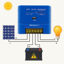 Qoltec 53671 Solar charge controller MPPT 15A for powering DC consumers and charging batteries 12V / 24V , LiFePO4 Qoltec 53671 Solar charge controller MPPT 15A for powering DC consumers and charging batteries 12V / 24V , LiFePO4