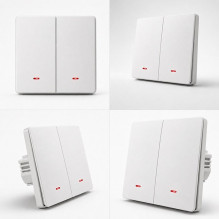 Qoltec 52706 Smart 2-Gang Light Switch , Wi-Fi , Timer , Tuya , Smart life , White Qoltec 52706 Smart 2-Gang Light Switch , Wi-Fi , Timer , Tuya , Smart life , White