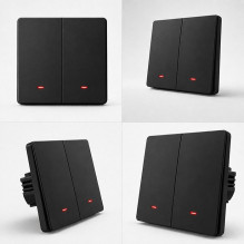 Qoltec 52708 Smart 2-Gang Light Switch , Wi-Fi , Timer , Tuya , Smart life , Black