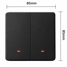 Qoltec 52708 Smart 2-Gang Light Switch , Wi-Fi , Timer , Tuya , Smart life , Black