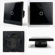 Qoltec 52711 Smart Touch 1-Gang Šviesa Switch, Wi-Fi, laikmatis, Tuya, Smart, Tempered Glass Qoltec 52711 Smart Touch 1-Gang Šviesa Switch, Wi-Fi, laikmatis, Tuya, Smart, Tempered Glass