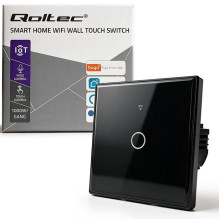 Qoltec 52711 Smart Touch 1-Gang Šviesa Switch, Wi-Fi, laikmatis, Tuya, Smart, Tempered Glass Qoltec 52711 Smart Touch 1-Gang Šviesa Switch, Wi-Fi, laikmatis, Tuya, Smart, Tempered Glass
