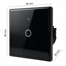 Qoltec 52711 Smart Touch 1-Gang Light Switch , Wi-Fi , Timer , Tuya , Smart Life , Tempered Glass , Black Qoltec 52711 Smart Touch 1-Gang Light Switch , Wi-Fi , Timer , Tuya , Smart Life , Tempered Glass , Black