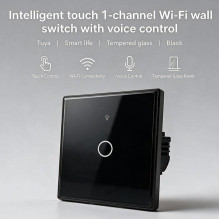 Qoltec 52711 Smart Touch 1-Gang Šviesa Switch, Wi-Fi, laikmatis, Tuya, Smart, Tempered Glass Qoltec 52711 Smart Touch 1-Gang Šviesa Switch, Wi-Fi, laikmatis, Tuya, Smart, Tempered Glass