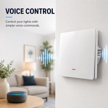 Qoltec 52719 Smart 1-Gang Šviesa Switch, Wi-Fi, laikmatis, Tuya, Smart gyvenimas, balta Qoltec 52719 Smart 1-Gang Šviesa Switch, Wi-Fi, laikmatis, Tuya, Smart gyvenimas, balta