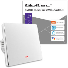 Qoltec 52719 Smart 1-Gang Light Switch , Wi-Fi , Timer , Tuya , Smart life , White