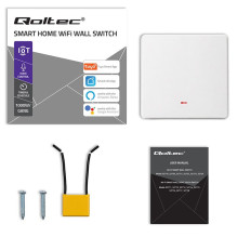 Qoltec 52719 Smart 1-Gang Šviesa Switch, Wi-Fi, laikmatis, Tuya, Smart gyvenimas, balta Qoltec 52719 Smart 1-Gang Šviesa Switch, Wi-Fi, laikmatis, Tuya, Smart gyvenimas, balta