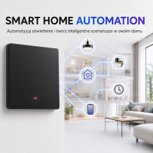 Qoltec 52722 Smart 1-Gang Šviesa Switch, Wi-Fi, laikmatis, Tuya, Smart gyvenimas, juoda Qoltec 52722 Smart 1-Gang Šviesa Switch, Wi-Fi, laikmatis, Tuya, Smart gyvenimas, juoda