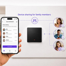 Qoltec 52722 Smart 1-Gang Šviesa Switch, Wi-Fi, laikmatis, Tuya, Smart gyvenimas, juoda Qoltec 52722 Smart 1-Gang Šviesa Switch, Wi-Fi, laikmatis, Tuya, Smart gyvenimas, juoda