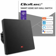 Qoltec 52722 Smart 1-Gang Light Switch , Wi-Fi , Timer , Tuya , Smart life , Black Qoltec 52722 Smart 1-Gang Light Switch , Wi-Fi , Timer , Tuya , Smart life , Black