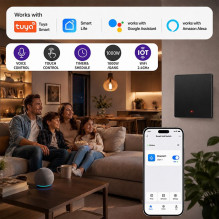 Qoltec 52722 Smart 1-Gang Light Switch , Wi-Fi , Timer , Tuya , Smart life , Black Qoltec 52722 Smart 1-Gang Light Switch , Wi-Fi , Timer , Tuya , Smart life , Black