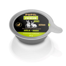 PUPIL Premium Kitten triušių mono – šlapias kačių maistas – 85g