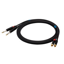 SSQ RCAJM1 SS-1427 Kabelis 2x RCA - 2x Mono lizdas 6,3 mm 1 m juodas SSQ RCAJM1 SS-1427 Kabelis 2x RCA - 2x Mono lizdas 6,3 mm 1 m juodas