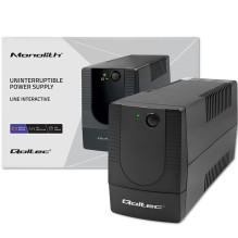 „Qoltec 53774“ nepertraukiamo maitinimo šaltinis (UPS), interaktyvus linijinis, 1 kVA, 600 W, 1 kintamosios srovės lizda „Qoltec 53774“ nepertraukiamo maitinimo šaltinis (UPS), interaktyvus linijinis, 1 kVA, 600 W, 1 kintamosios srovės lizda