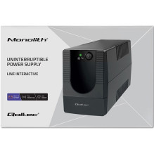 „Qoltec 53774“ nepertraukiamo maitinimo šaltinis (UPS), interaktyvus linijinis, 1 kVA, 600 W, 1 kintamosios srovės lizda „Qoltec 53774“ nepertraukiamo maitinimo šaltinis (UPS), interaktyvus linijinis, 1 kVA, 600 W, 1 kintamosios srovės lizda