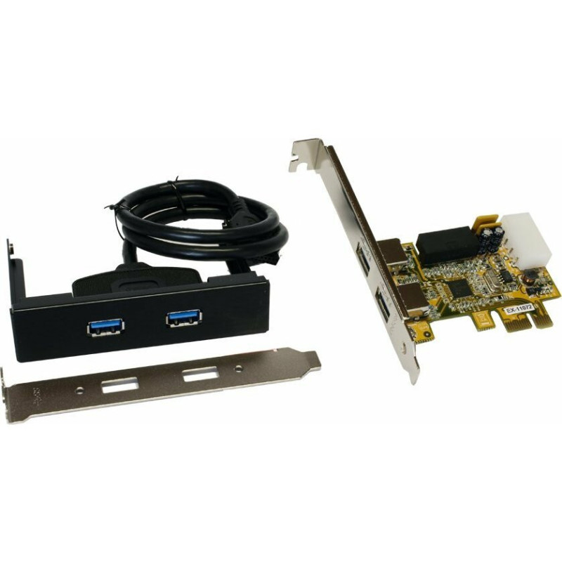 Valdiklis Exsys IO Exsys PCIe 2 išoriniai + 1 vidinis USB3.0 ( EX-11072WO ) be pakuotės