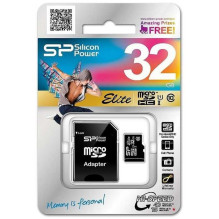 Silicon Micro SDHC 32GB Elite + adapter UHS ,
